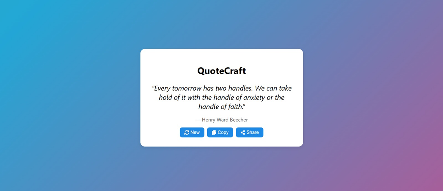 QuoteCraft – Inspirational Quote Generator